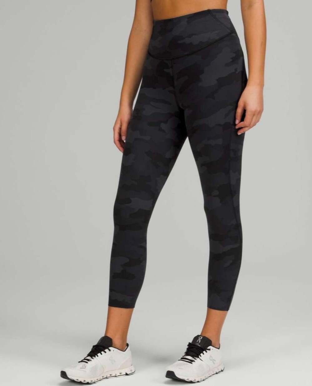 Lululemon Base Pace High-Rise Crop Leggings 23” Camo Deep Coal Multi Size 8